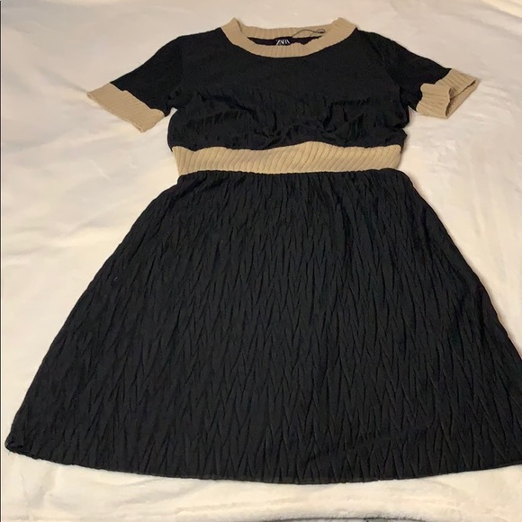 zara black short dress